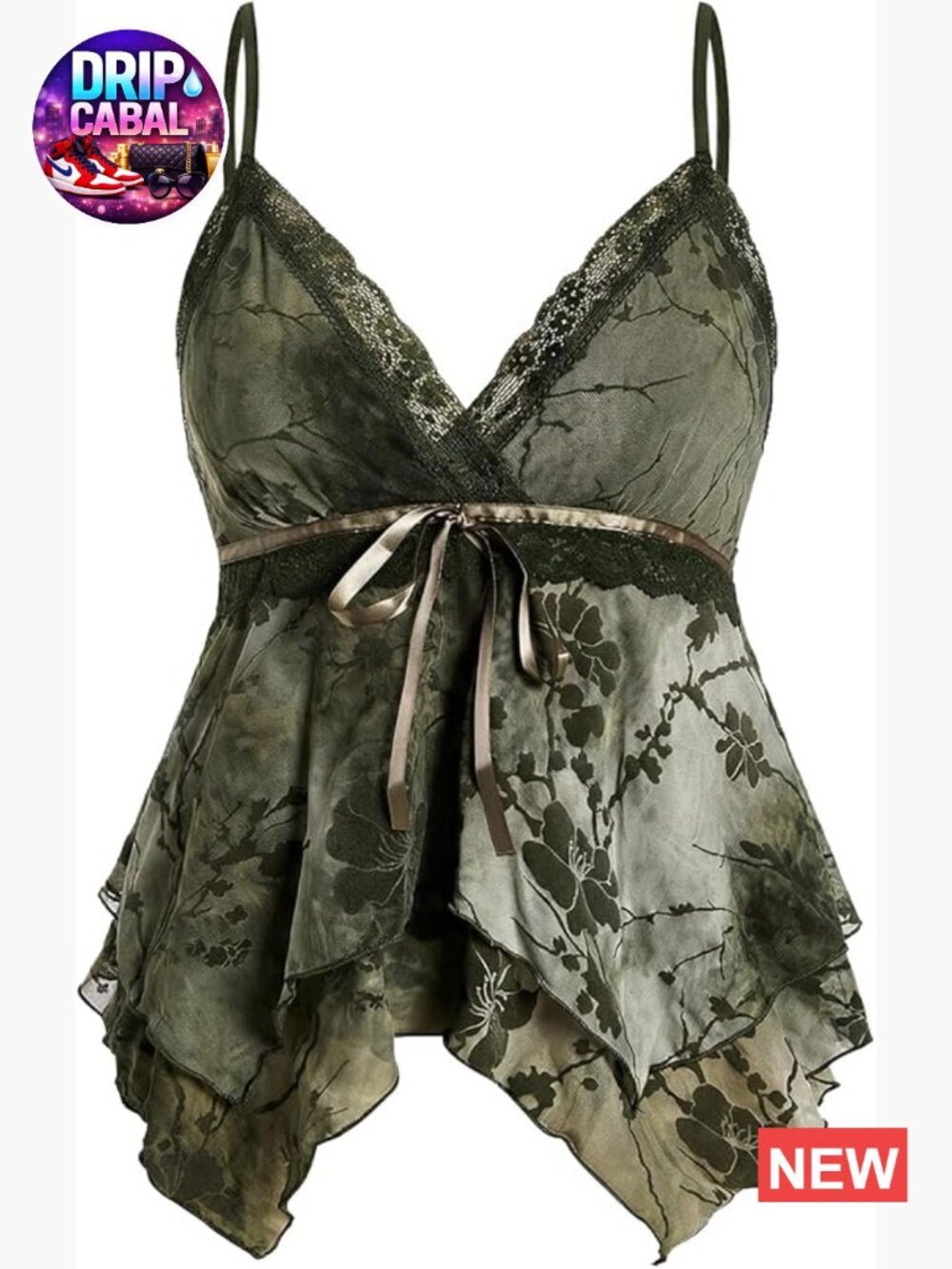 Y2K Babydoll Tank Top Floral Lace Mesh Going Out Shirt